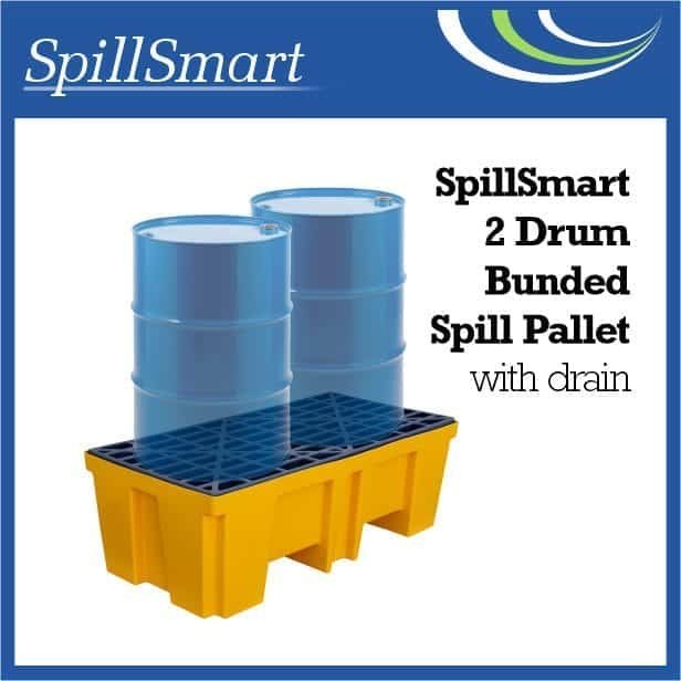 Alternative view of 2 Drum Spill Pallet Bund with Drain