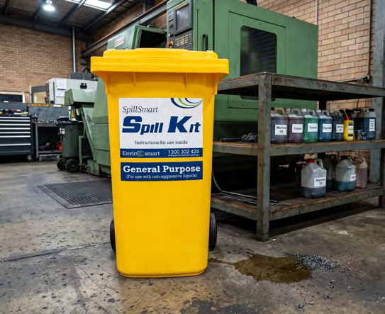 120L General Purpose Spill Kit – Yellow Mobile Wheely Bin - Image 2