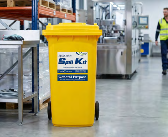 240L General Purpose Spill Kit – Yellow Mobile Wheely Bin - Image 3