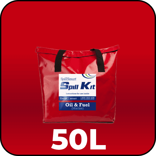 50L Marine Oil & Fuel Spill Kit – Red PVC Carry Bag