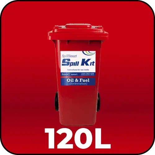 120L Oil and Fuel Spill Kit – Red Mobile Wheely Bin