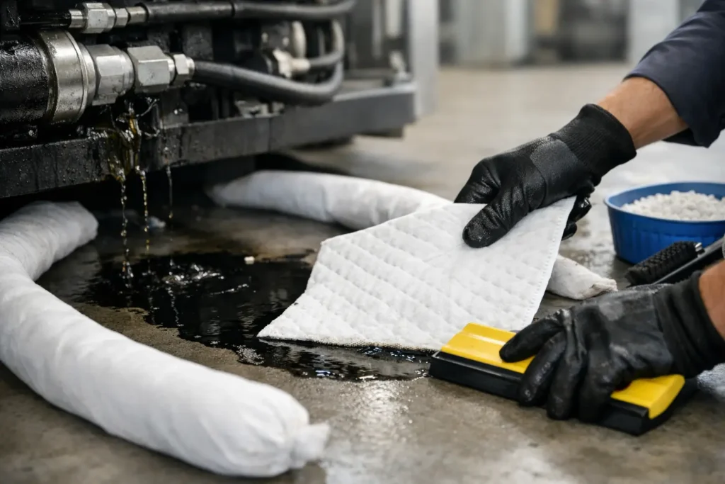 How to Clean Hydraulic Leaks Without Spreading Oil - Spillkits Spillkits